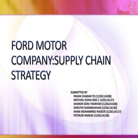 ford strategies of supply chain case study  
