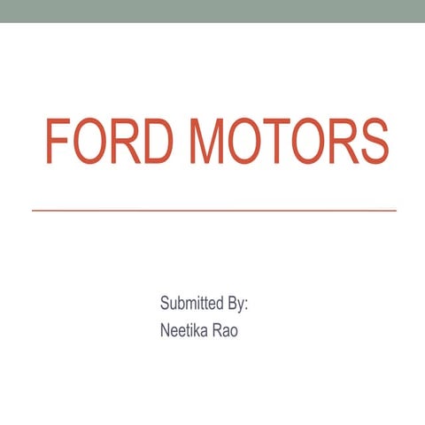 Ford motor analysis