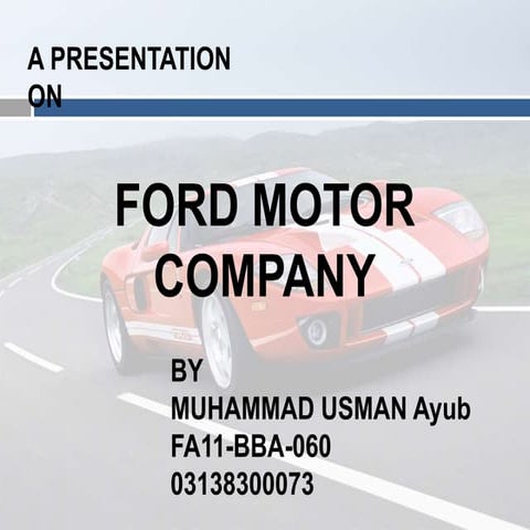 Ford motor company by usman ayub
