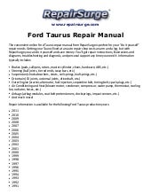 Ford Taurus Repair Manual 1990 2011