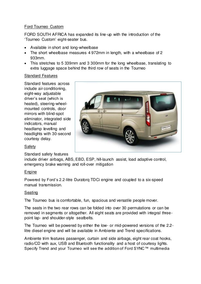 ford tourneo custom manual