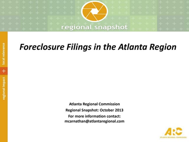 Foreclosure Filings in the Atlanta Region