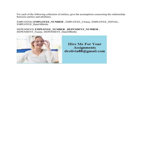 For each of the following collection of entities- give the assumptions.pdf