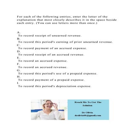 For each of the following entries, enter the letter of the explanati.docx