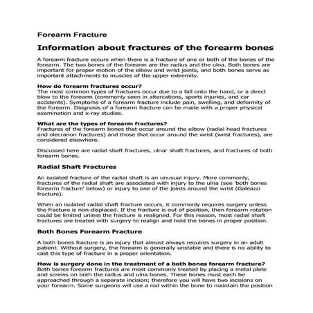 Forearm Fracture