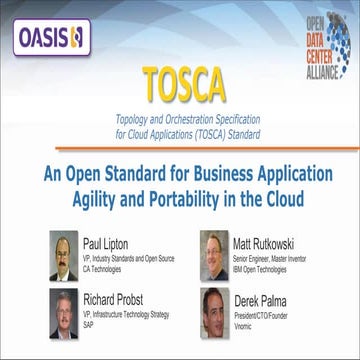Forecast 2014: TOSCA: An Open Standard for Business Application Agility and P...