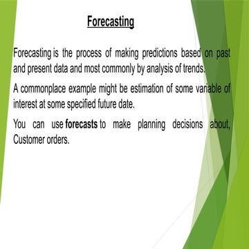 Forecasting Tools And Methods for Principles of management | PPTX