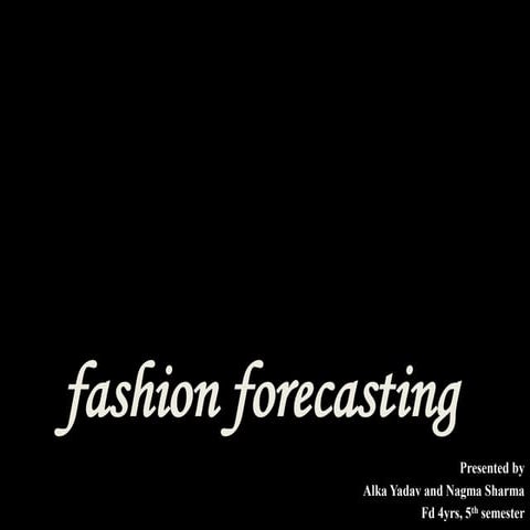 Forecasting presentation