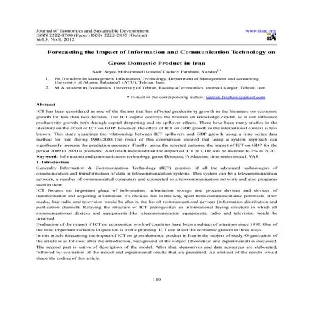 Forecasting the impact of information and communication technology on gross d...