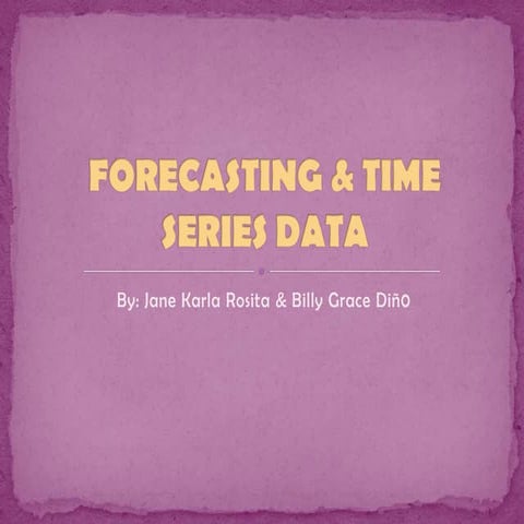 Forecasting & time series data