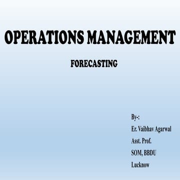 Forecasting Methods