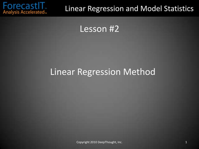 ForecastIT 2. Linear Regression & Model Statistics