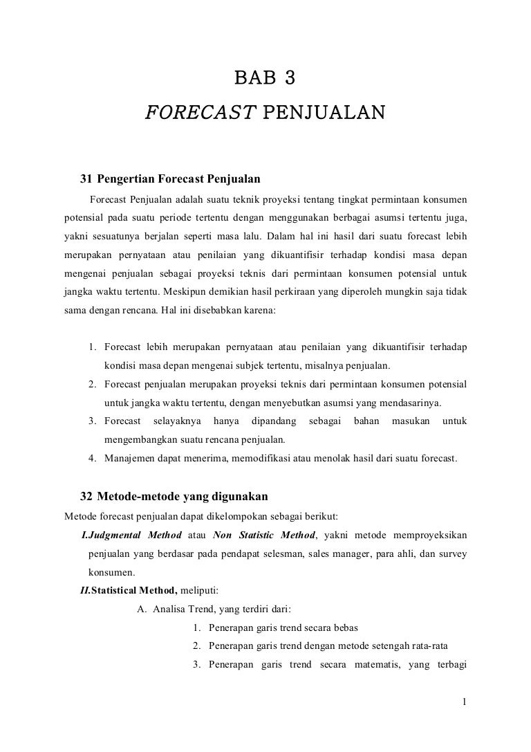 Forecast Penjualan
