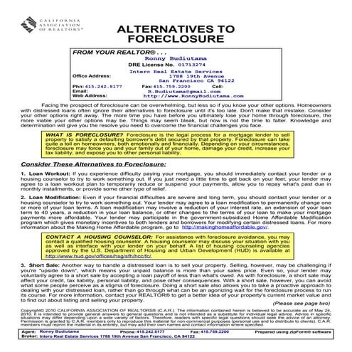 Foreclosure  Alternatives