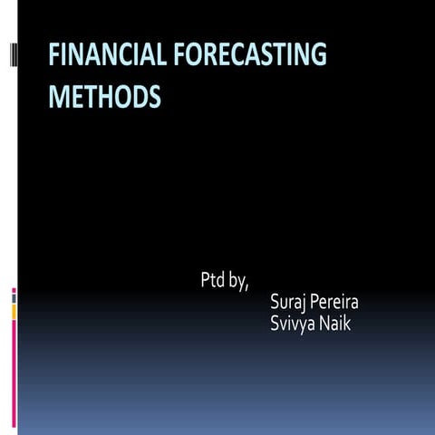  methods of financial Forecosting