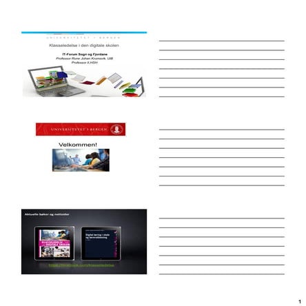 IT-forum OU2015 - Klasseledelse, Rune Krumsvik, UiB