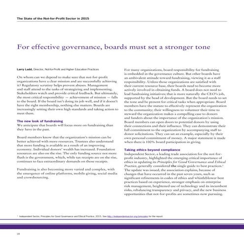 For effective governance, boards must set a stronger tone