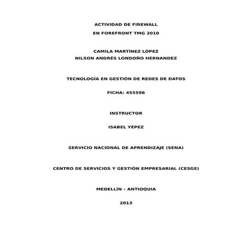 Seguridad perimetral en Forefront TMG 2010