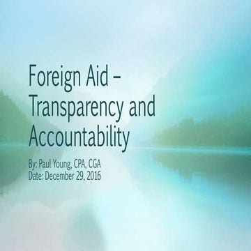 Foreign aid - Transparency and Accountability - December 2016