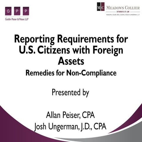 Reporting Requirements for US Citizens with Foreign Assets