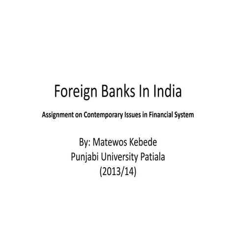 Foreign Banks in India