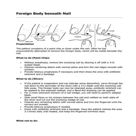 Foreign Body Beneath Nail | DOC