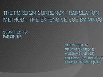 Foreign currency transilition