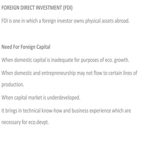 Foreign direct investment