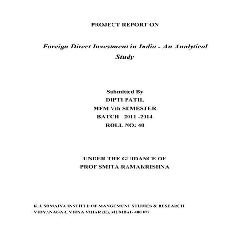 Foreign direct investment in india an analytical study | PDF