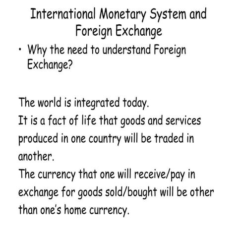 Foreign exchange management