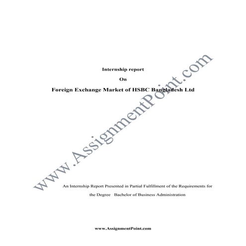 Report on Foreign exchange market of hsbc bangladesh ltd