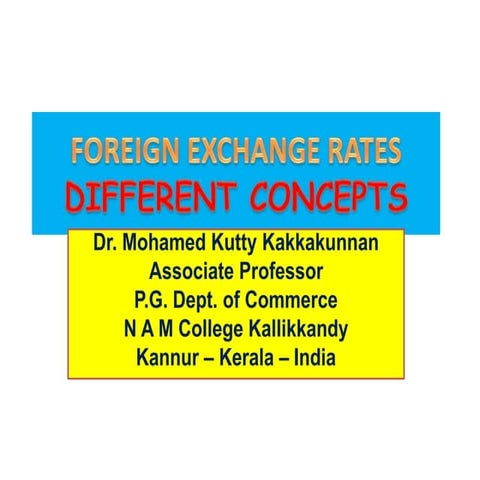 Foreign exchange rates  concepts