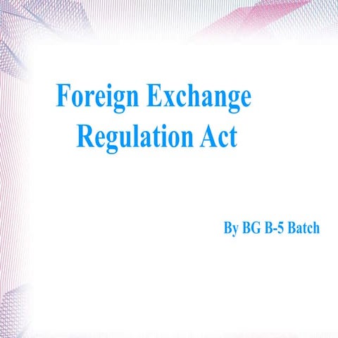 Foreign Exchange Regulation Act