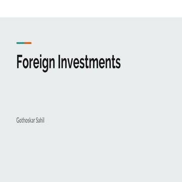 Foreign investments