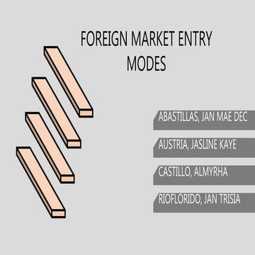 Foreign market entry modes
