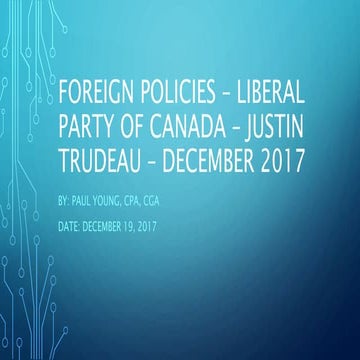 Foreign Policies - Canada - December 2017