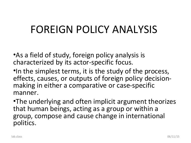 FOREIGN POLICY ANALYSIS