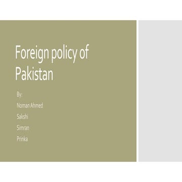 Foreign policy of Pakistan 