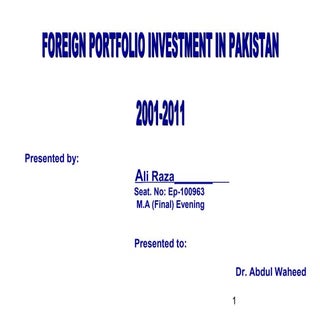 Foreign portfolio investment in pak...