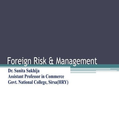Foreign risk & management