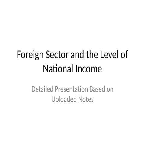 Impact of Foreign Sector on National Income and Open Economy ...