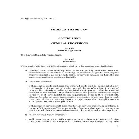 Foreign trade law