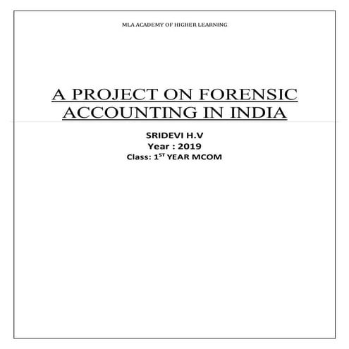 Forensic accounting