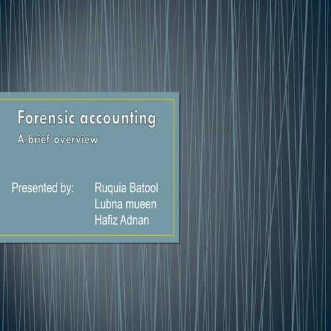 Forensic accounting