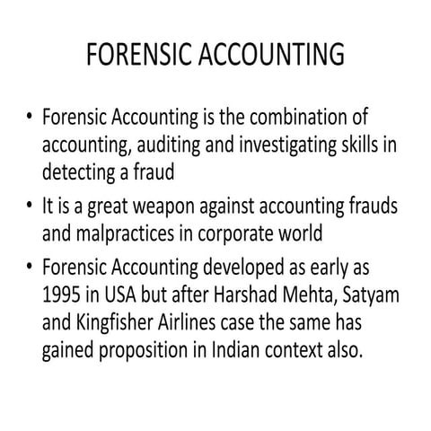 Forensic accounting