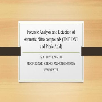 Forensic analysis and detection of aromatic nitro compounds | PDF