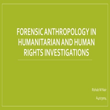 Forensic Anthropology in Humanitarian and Human Rights Investigations ...