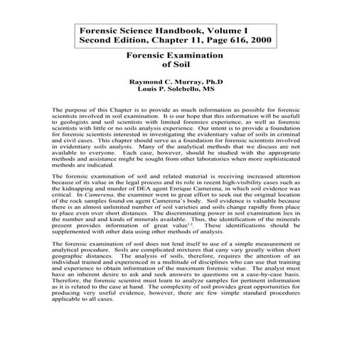 Forensic Examination Of Soils