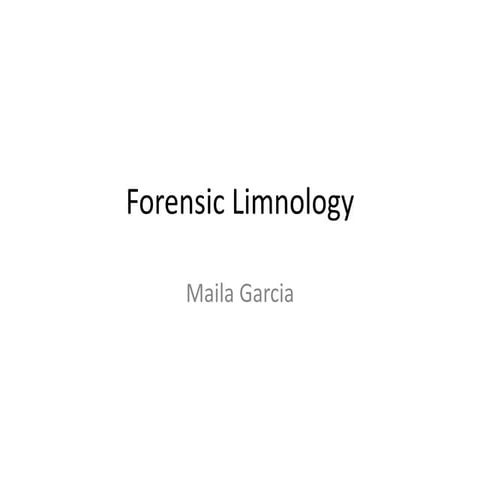 Forensic limno  