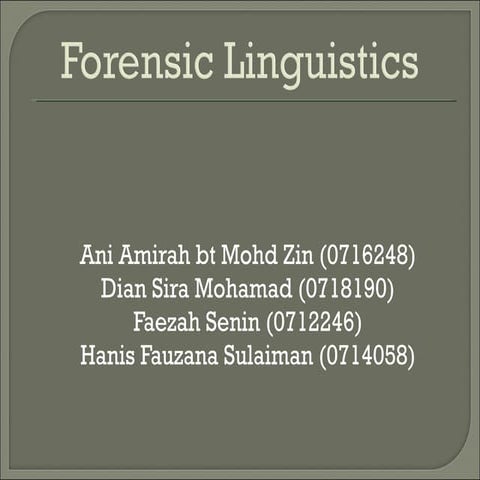 Forensic linguistics 